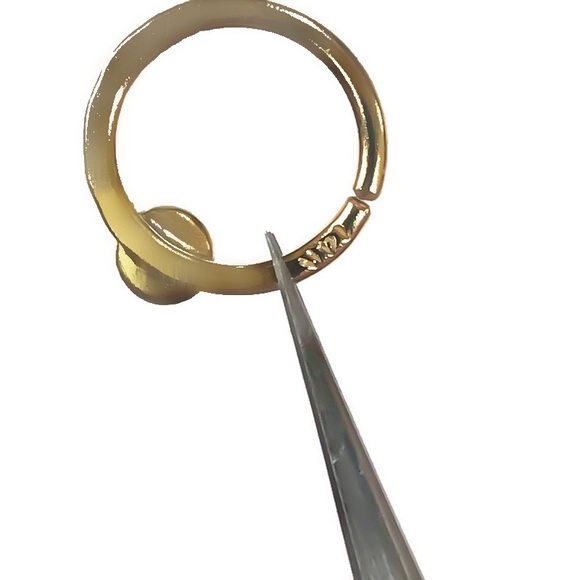 14k gold blue fire opal septum ring hoop - Picture 5 of 8